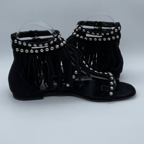 Saint Laurent - Leather Studded Accents Gladiator Sandals - Picture 5 of 12